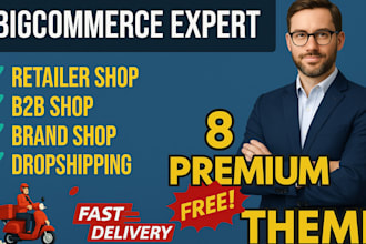 design bigcommerce site theme customization and fix bugs, shopify setup