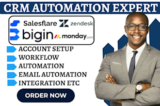 setup salesflare zandesk suitedash zoho bigin integration monday crm automation