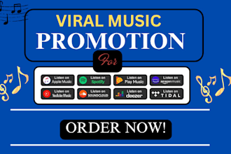do  spotify music soundcloud music apple music amazon music promotion