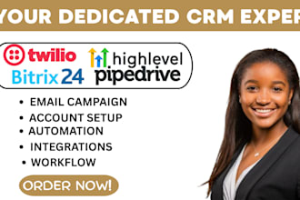 setup monday crm bitrix24 flex twilio hubspot pipe drive gohighlevel automation