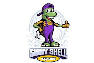 design shiny shell express colorful mascot logo