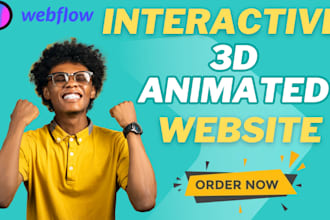 interactive 3d animated webflow website 3d animated website spline lottie gsap