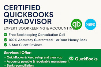 do setup, clean up and bookkeeping in quickbooks online, xero and wave