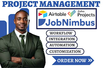 setup zoho project management gantt chart workflow jobnimbus airtable automation