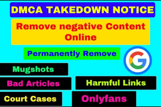 permanently remove mugshots,cases,article,bad news, delete negative links google