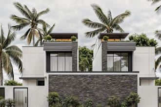 be digital architect, modern villa remodel,cgi rendering for real estate website