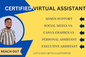 virtual assistant admin support executive VA canva assistant social medis VA