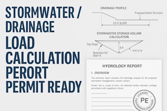 stormwater drainage load calculation report permit ready hydrology design