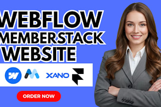 create webflow membership, memberstack, xano, zapier webflow website design