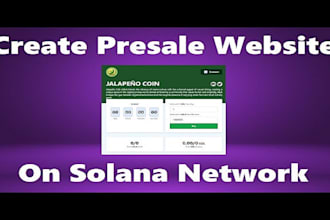 create solana staking website, presale website, solana token and smart contract