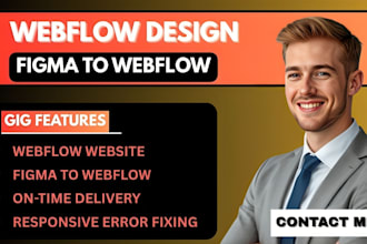 design or develop responsive webflow website, figma to webflow expert