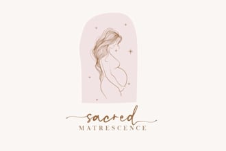 design modern celestial feminine reflects sacred beauty motherhood logo