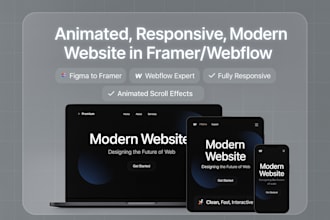 design animated framer website, figma to framer, build responsive landing page
