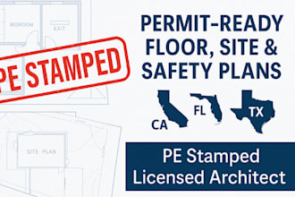 do california, pe stamp, florida, texas stamp license architect for city permit