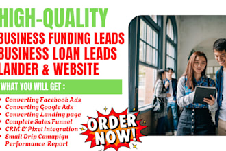 setup facebook and google ads to generate medical business funding, mca leads
