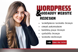 update or redesign wordpress websites, fix godaddy issues for responsive design