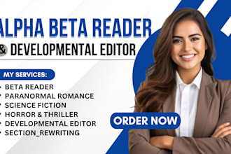 developmental edit alpha beta read science fiction paranormal romance thriller