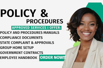 write policies and procedure manual for homecare or group home accreditation
