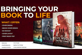 design fantasy illustrative book cover for amazon kdp