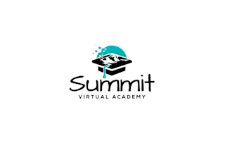 design looking virtual academy mountain themed logo