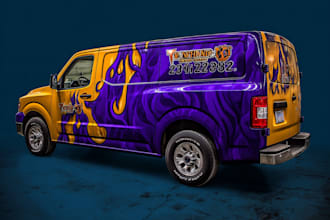 design a custom vehicle wrap, cars, pickups, trailers, etc