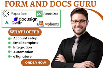 create paperform qwirl online form wpform pandadoc docusign template integretion