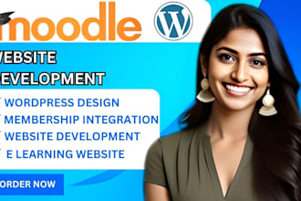 develop wordpress website moodle elearning  website learndash moodle ims website