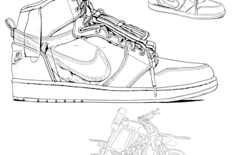 draw a detailed line art of your product, image or sketch