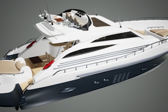 3d ship model 3d yacht 3d boat model 3d warship vessel hard surface 3d rendering