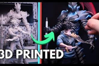 3d print and paint anime figure, custom statue, fan art or display figure