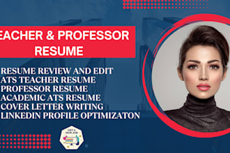 review and write teacher professor lecturer ats resume and academic CV writing