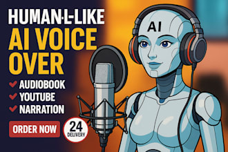 create human like ai voiceovers, voice cloning for audiobook narrator, youtube
