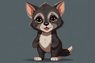 draw cute cartoon or animal illustration