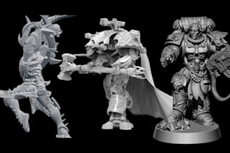 create a space marine warhammer head weapon part printable stl for 3d printing