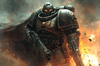 do warhammer 40k character or fantasy character illustration