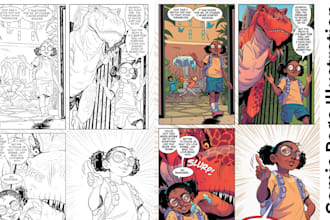 illustrate a comic book page, manga art, 2d anime illustration, graphic novel