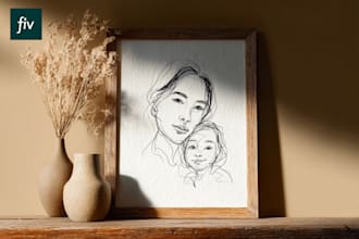 make scribble art, abstract line portrait