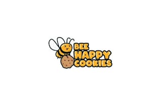 design whimsical bee cookie company logo