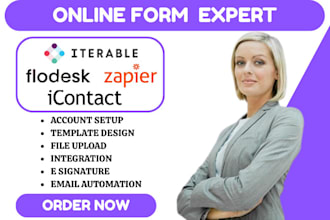 set up iterable mailjet icontact flodesk aweber zapier  make automation expert
