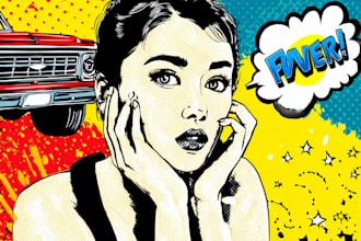 draw pop art or roy lichtenstein style