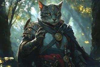make a dnd art, d and d character and dnd party for you