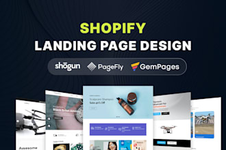 build shopify dropshipping one product store , landing page pagefly gempages