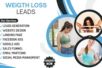 generate weight loss leads weight loss website health supplement landing page