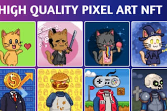 make unique pixel nft design, pixel art nft collection, pixel art nft characters