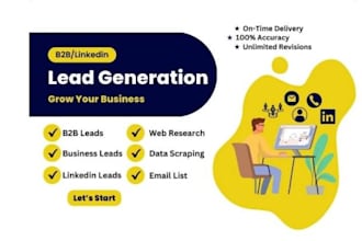 do list building, web research, and collect business leads
