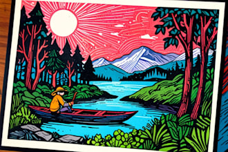 create an artistic linocut illustration in my own style