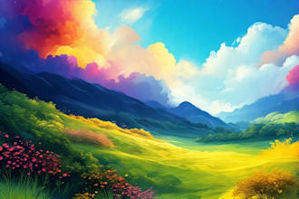 draw fantasy concept landscape illustrations