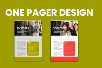 create a one craft sleek pager,sales flyer or investment overview for your brand