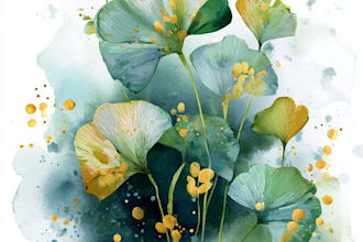 draw digital botanical illustrations of florals, plants,