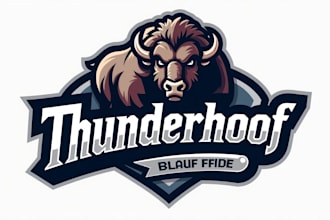 design bison mascot logo within 1 day